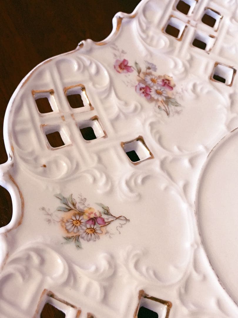 フランス　アンティーク　レリーフ　ピアスプレート　天使　エンジェル　飾り皿