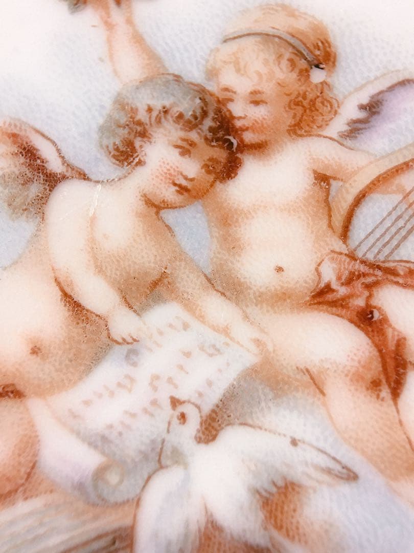 フランス　アンティーク　レリーフ　ピアスプレート　天使　エンジェル　飾り皿