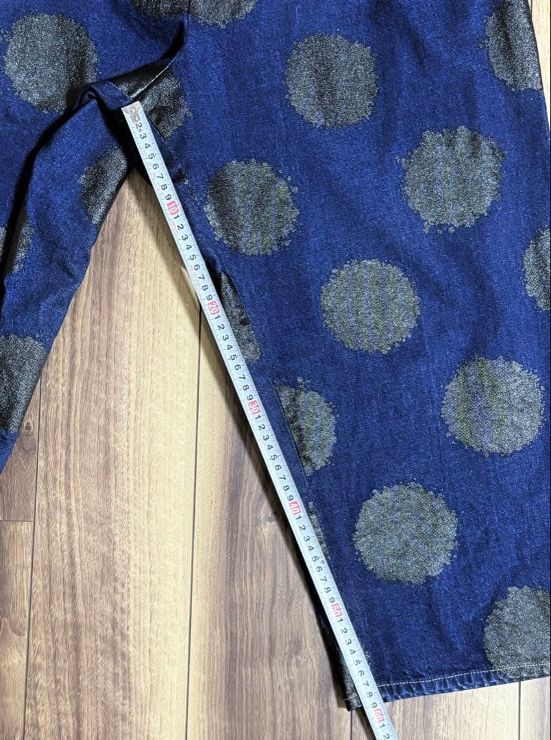 じ*ん様 Y's‥‥ ワイズビー ヨウジヤマモトドット柄プリントデニムサルエルパ