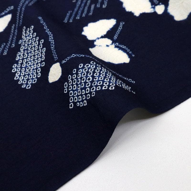 《反物『有松しぼり』浴衣■蝶の舞姿◆濃紺■お仕立て可◆夏着物■反25-172》