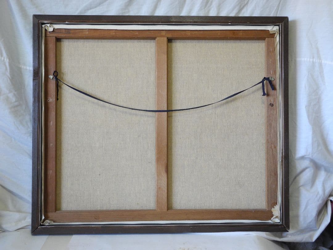 油絵琵琶湖の港