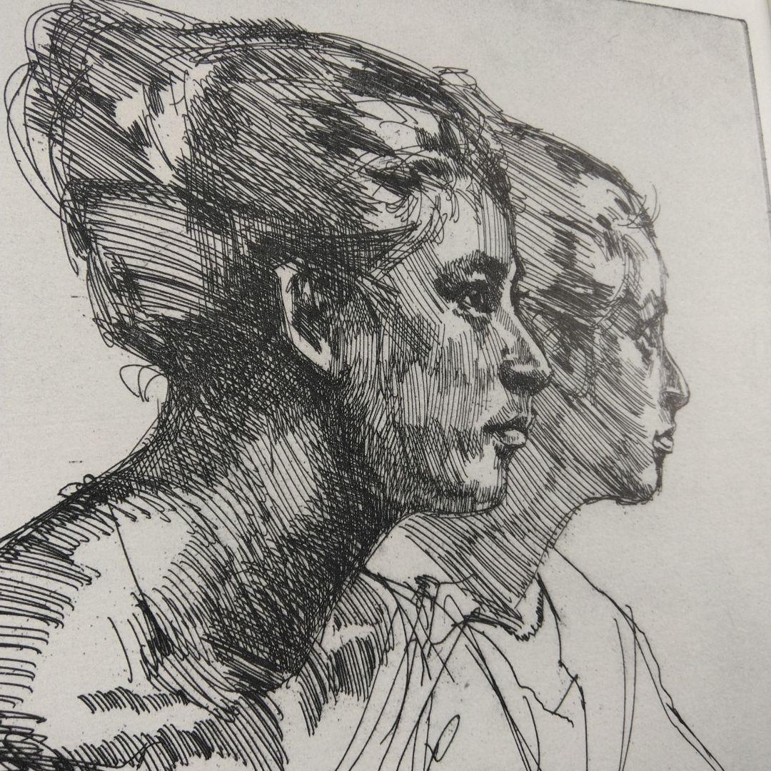 小磯良平 銅版画 エッチング 女のプロフィール