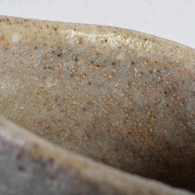 茶道具　鼠志野　茶碗　仕覆付　人間国宝　加藤卓男識箱　M　R9400