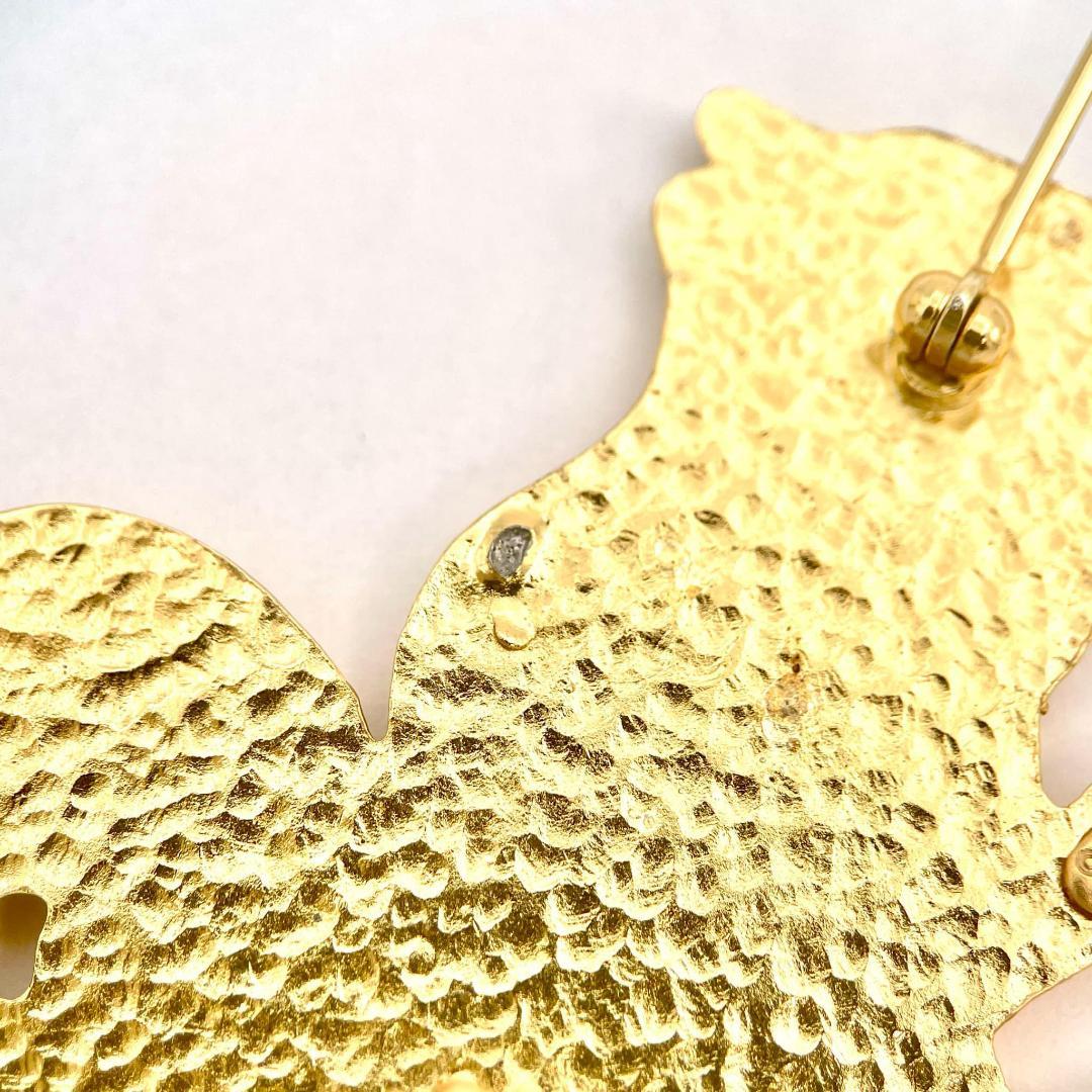 訳あり シャネル ココマーク ブローチ リス エナメル GP ゴールド 05A