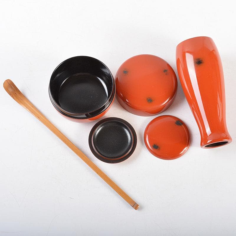 茶道具　根来塗　茶箱　茶碗　棗など　七点　一式　V　R5818