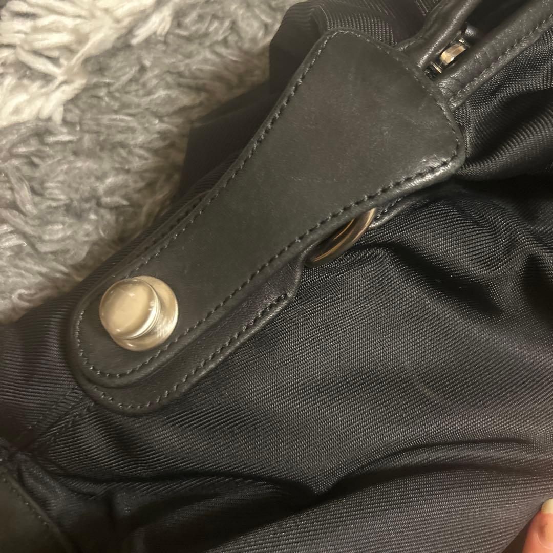 coach ボストンバッグ 黒 ナイロン レザー