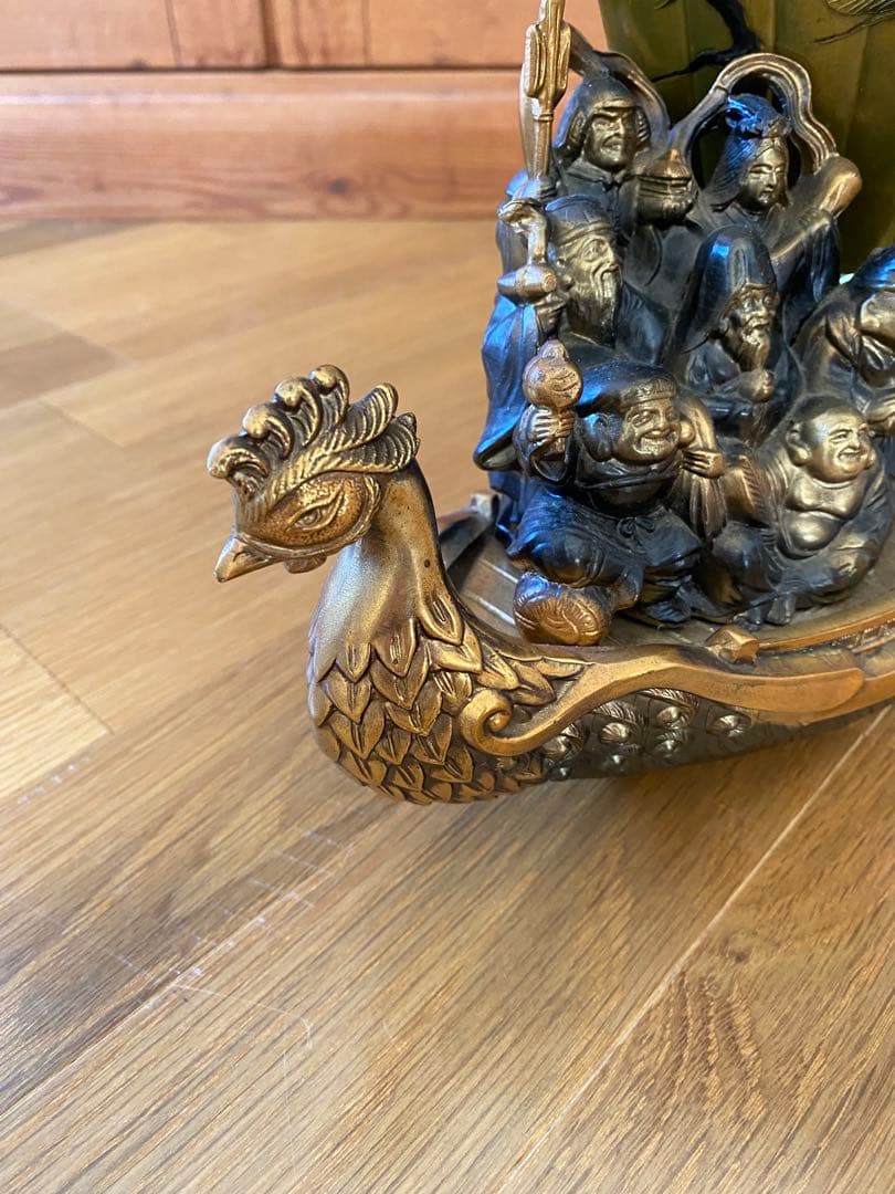 鳳凰　宝船 七福神の置物　高岡銅器　金運　開運　置物　縁起物　アンティーク