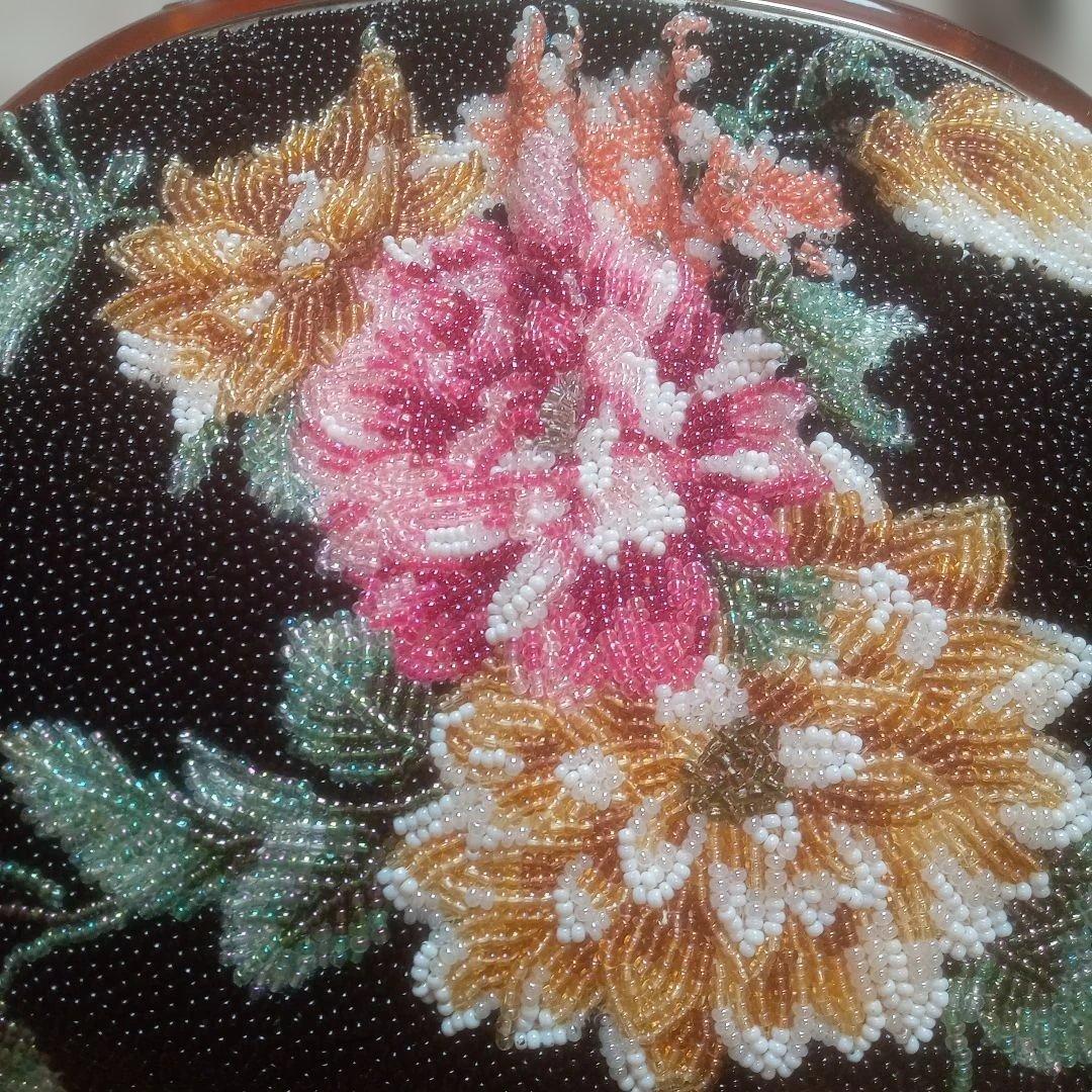 ビーズ 花柄 ハンドバッグ 和装 パーティ 昭和レトロ