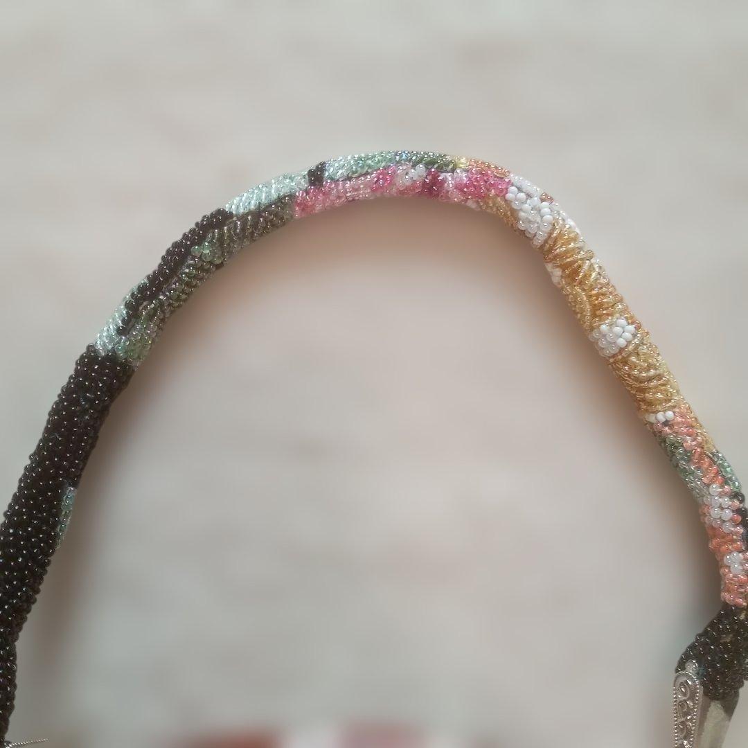 ビーズ 花柄 ハンドバッグ 和装 パーティ 昭和レトロ