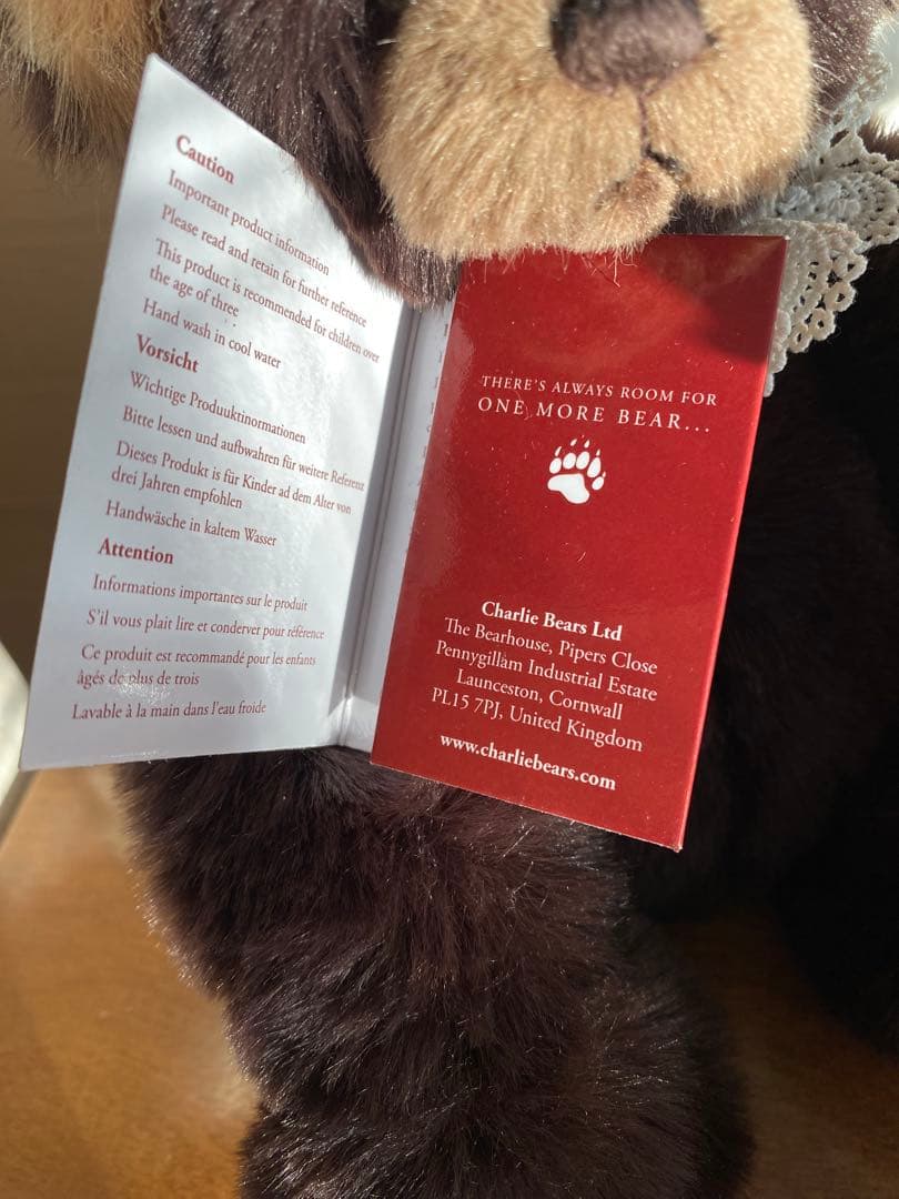 チャーリーベアーズ　 woodend テディベア　ダークブラウン