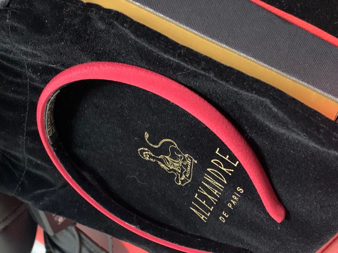 ALEXANDRE DE PARIS レッド ヘアバンド カチューシャ 赤