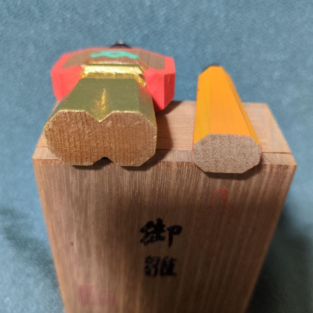 奈良一刀彫り　雛人形　川口神泉　立雛　共箱付き　伝統工芸　木彫