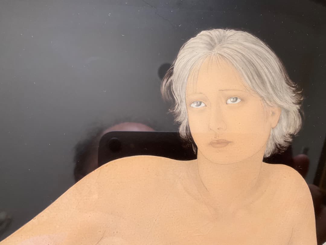 真作　栗原喜依子 「裸婦」 油彩8号古径額 二科会員 物故女流巨匠 ◆逸品!