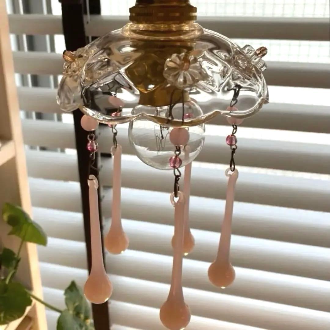 ミニシャンデリア　1920年　オパールセントフランス　アンティーク　シェード