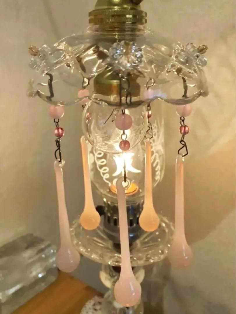 ミニシャンデリア　1920年　オパールセントフランス　アンティーク　シェード