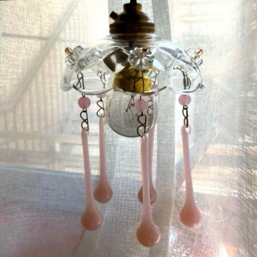 ミニシャンデリア　1920年　オパールセントフランス　アンティーク　シェード