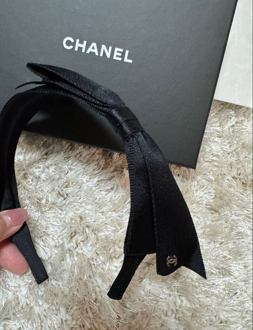 piroz★CHANEL(シャネル)☆美品 リボンカチューシャ ブラック