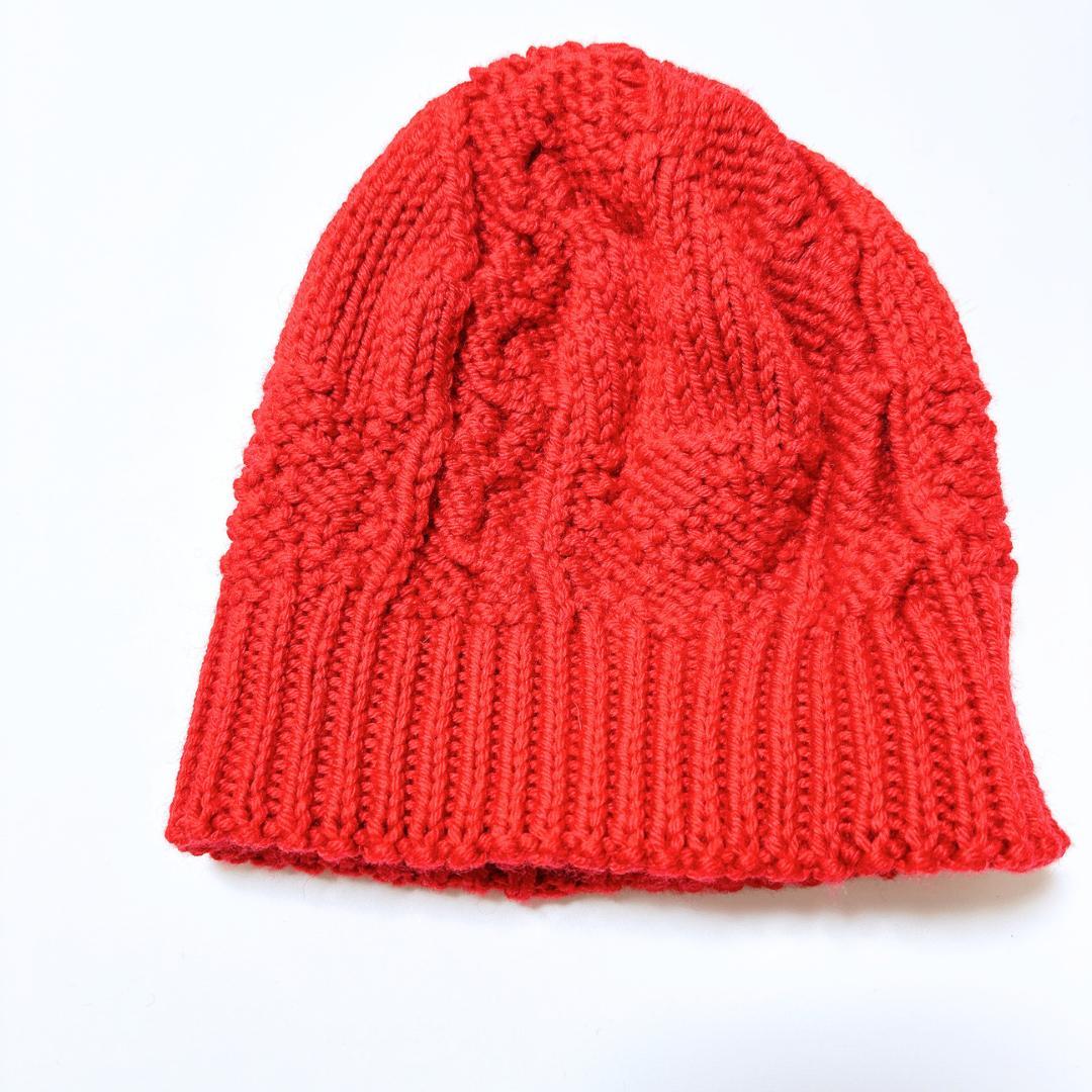 【美品】LOUIS VUITTON ニット帽 ニットキャップ 赤 ウール