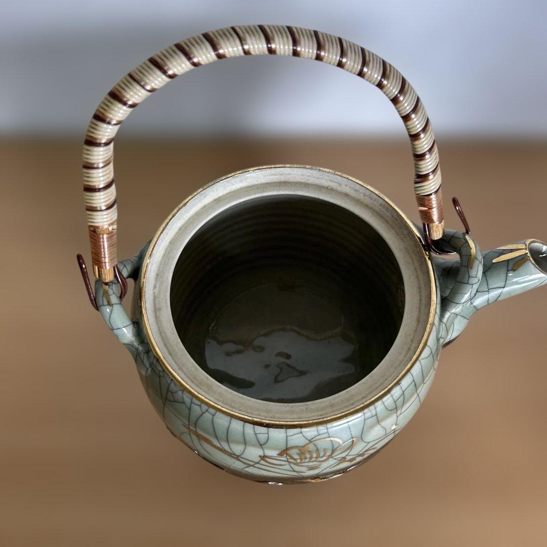 自宅保管品未使用　相馬焼 特大急須 双馬 金馬 美品