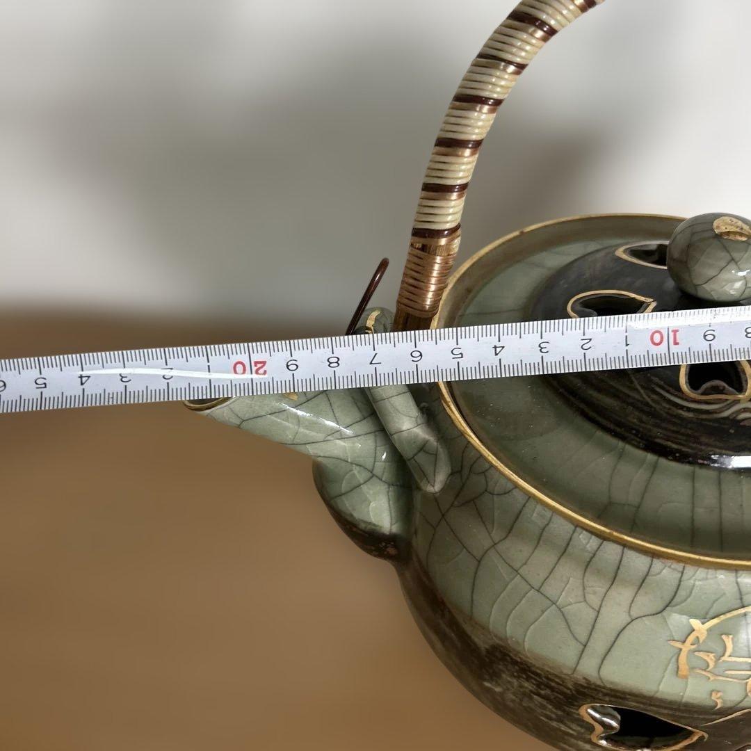 自宅保管品未使用　相馬焼 特大急須 双馬 金馬 美品