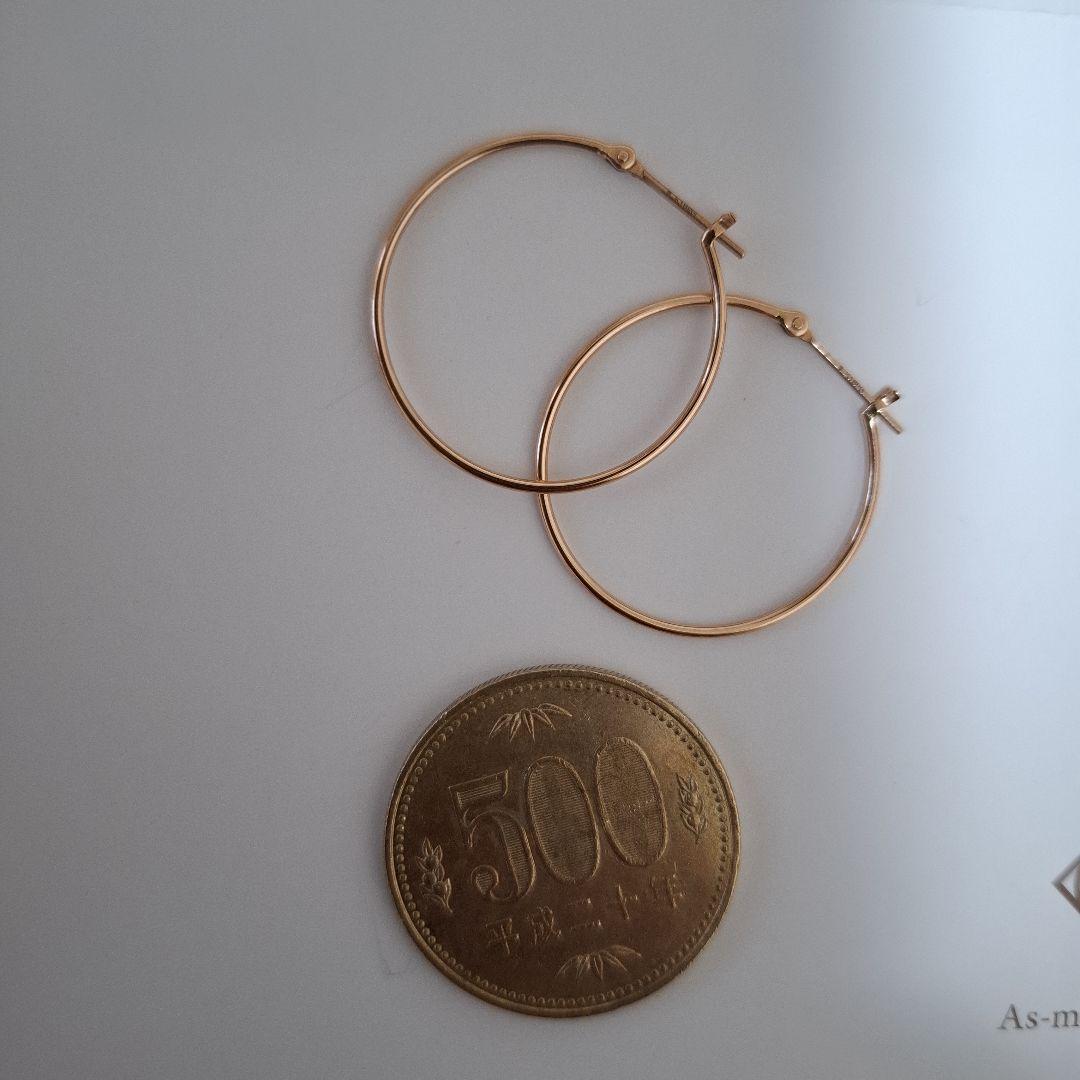 K18 イエローゴールド フープピアス (25mm)