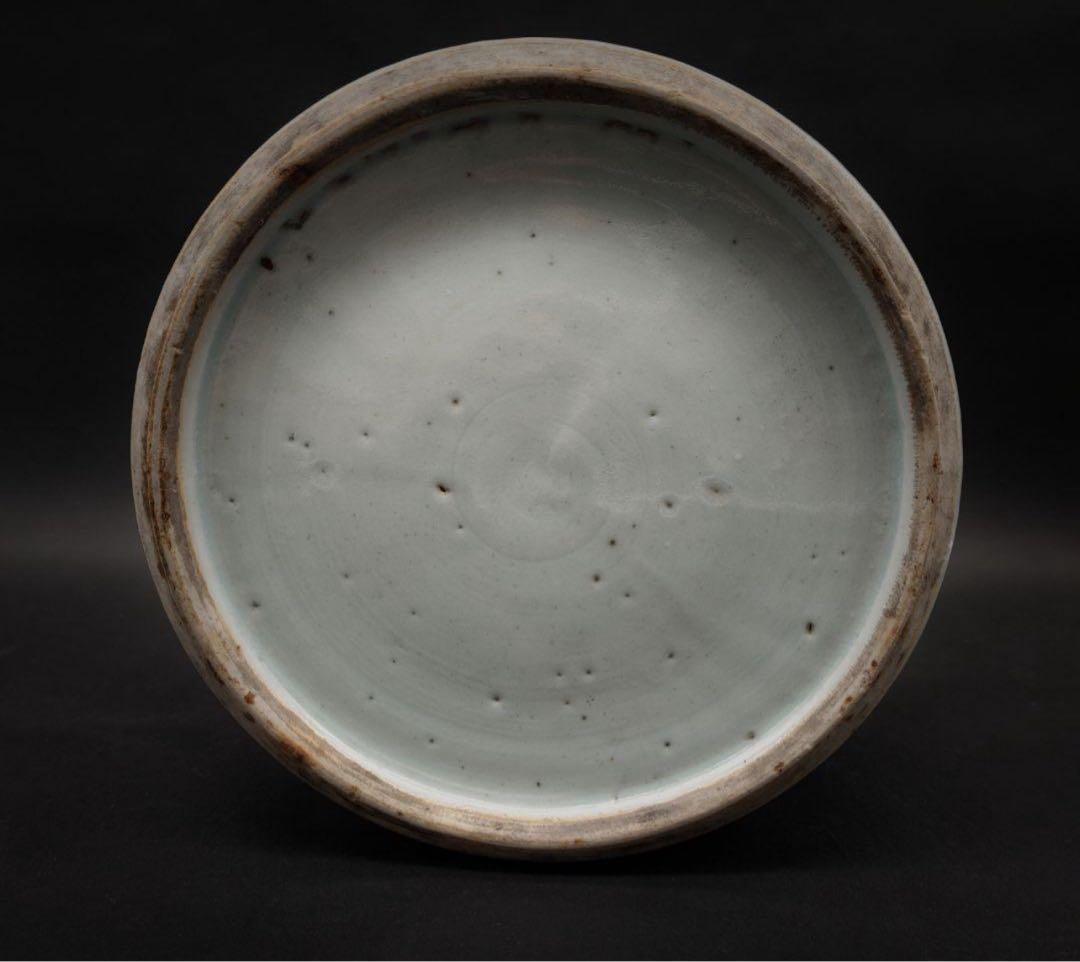 中國美術 古玩 双耳竹纹样壺 青華染付 水指し