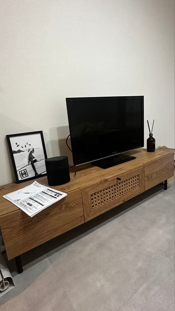 LOWYA テレビ台 ラタン 140cm幅