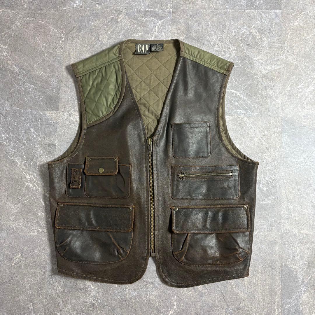 special OLD GAP〈レザーキルティングベスト 90s M 本革〉