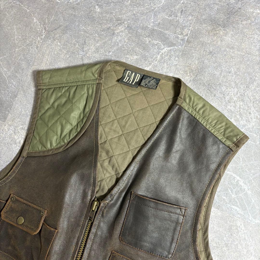 special OLD GAP〈レザーキルティングベスト 90s M 本革〉