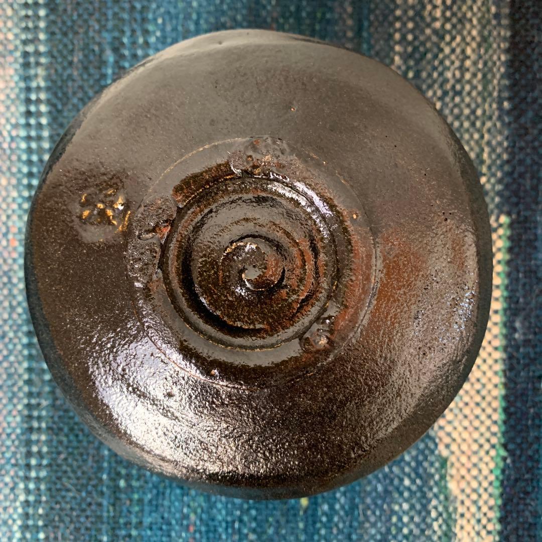 黒楽茶碗　手びねり　作家物　銘あり　抹茶茶碗　陶芸