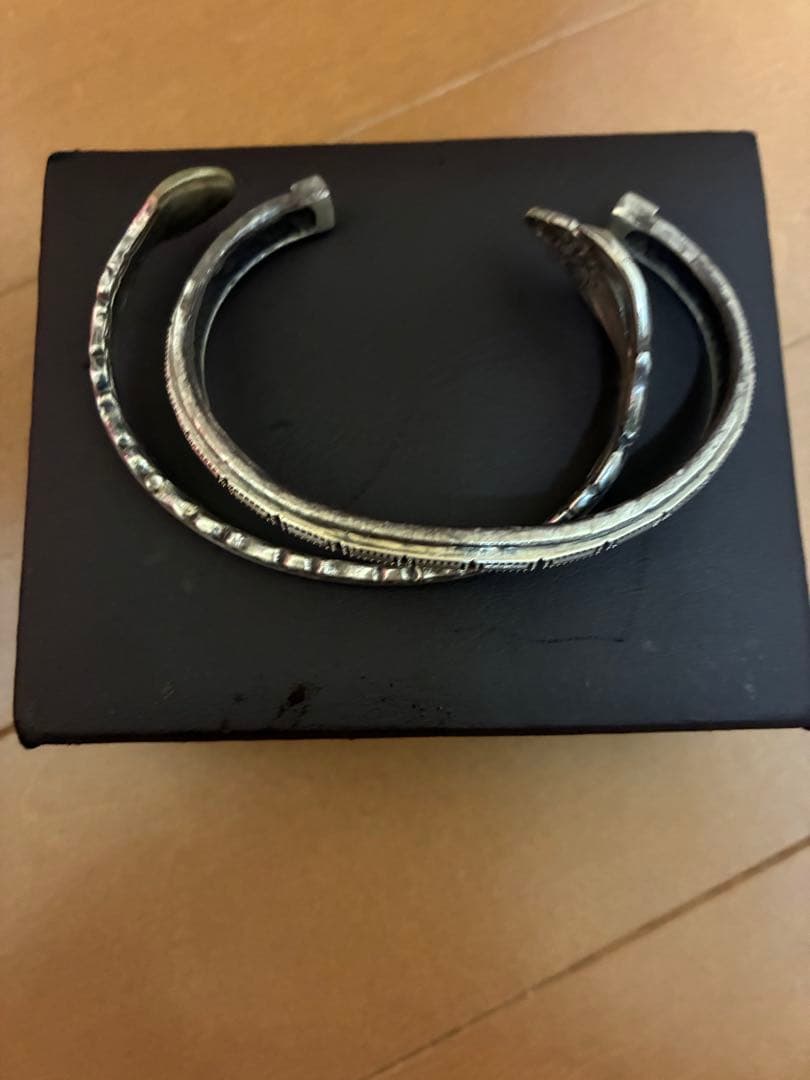 シルバーブレスレット　バングル　buff　フェザー　スプーンバングル