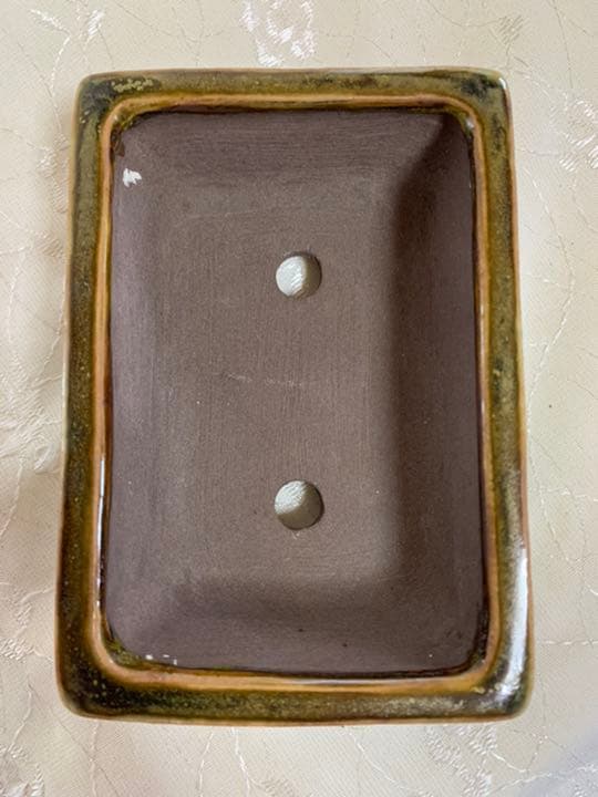 陶翠　風神雷神　長方　盆栽鉢