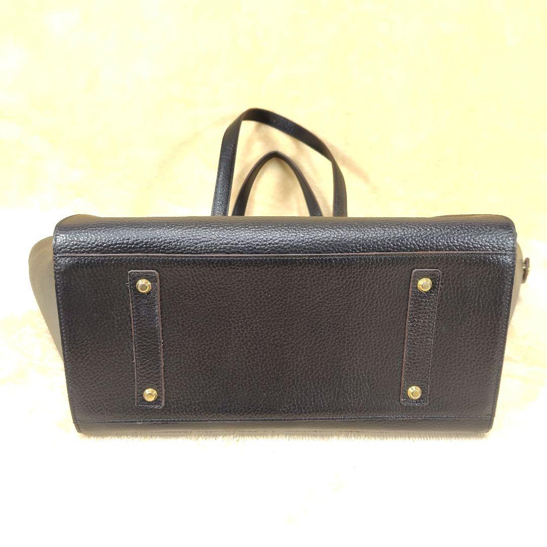 未使用級 ATAO ピッコラ バンドバッグ トートバッグ レザー ブラック ロゴ