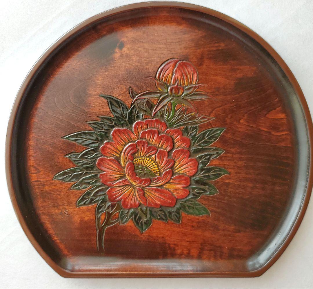 讃岐彫り漆器 半月盆5枚組