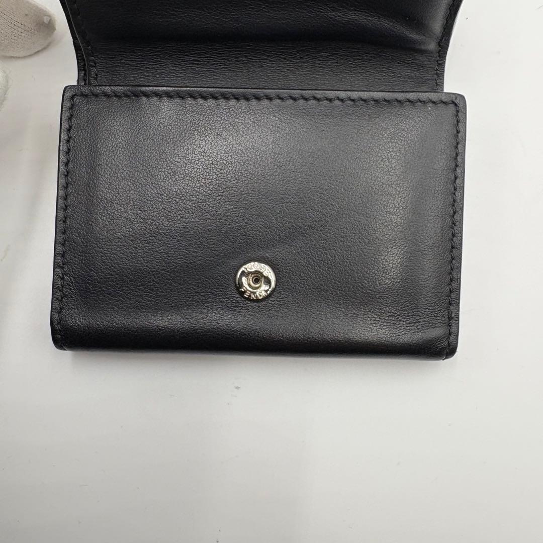 FENDI モンスター バグズ 折り財布 コンパクトウォレット レザー ブラック