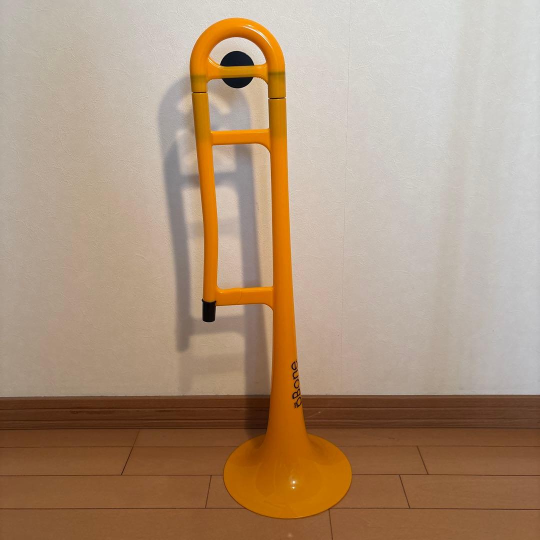 pBoneピーボーン　イエロー　プラスチックトロンボーン　イエロー