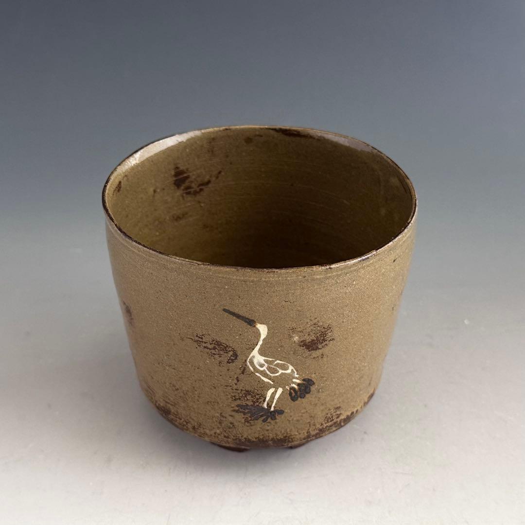 茶道具　坐忘斎書付　古曽部焼　立鶴　茶碗　二重箱　時代箱　古美術　茶事　裏千家