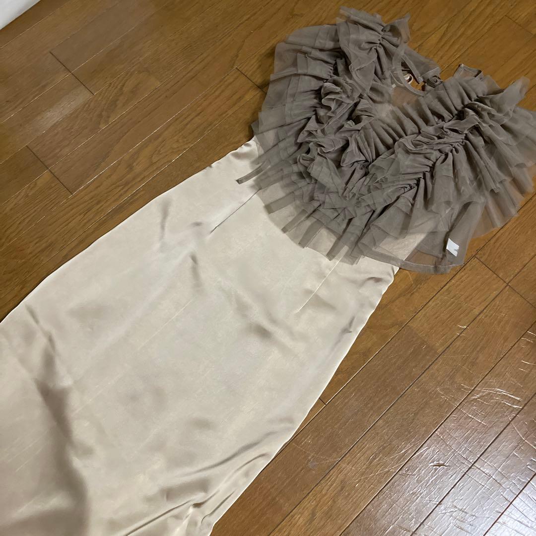 acka tulle vest satin one-piece 結婚式　ドレス