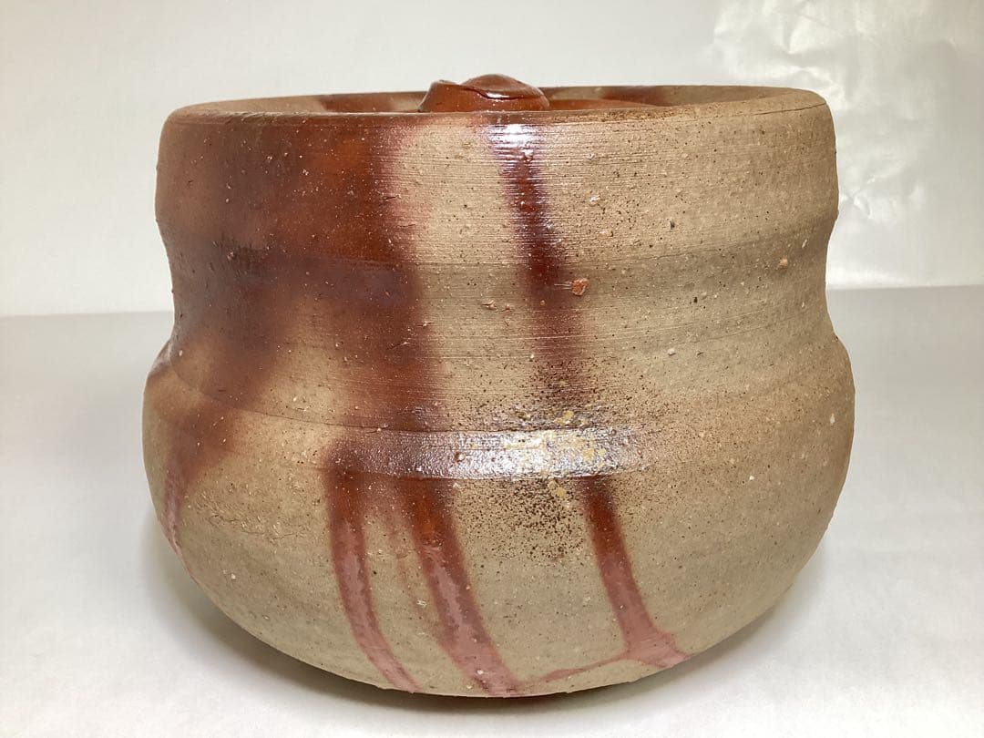 水指 火襷 藤原建 木箱入 茶道具 古物品