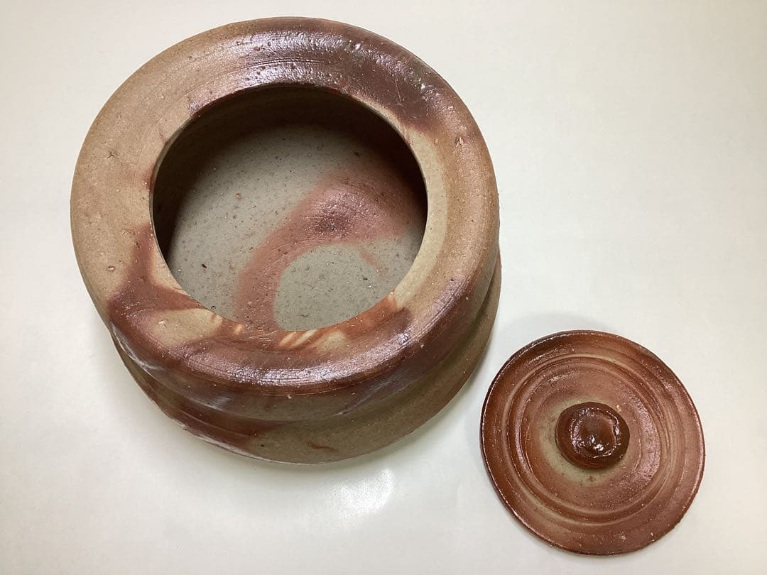 水指 火襷 藤原建 木箱入 茶道具 古物品