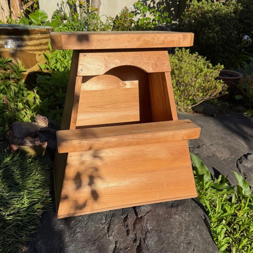 ひ*び様 昭和レトロ　京都ヴィンテージ　踏み台　木製　脚立Fumidai Ste