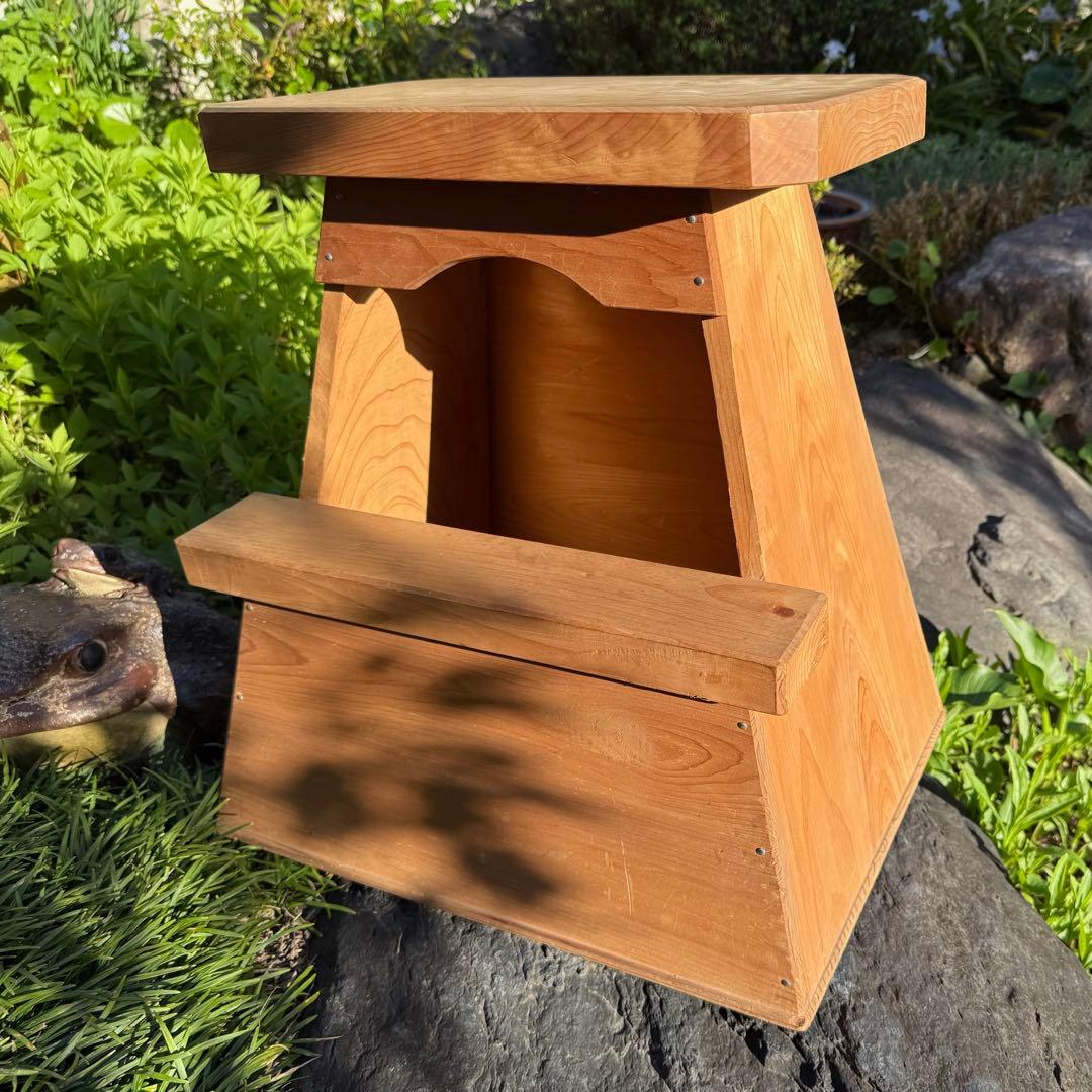 ひ*び様 昭和レトロ　京都ヴィンテージ　踏み台　木製　脚立Fumidai Ste