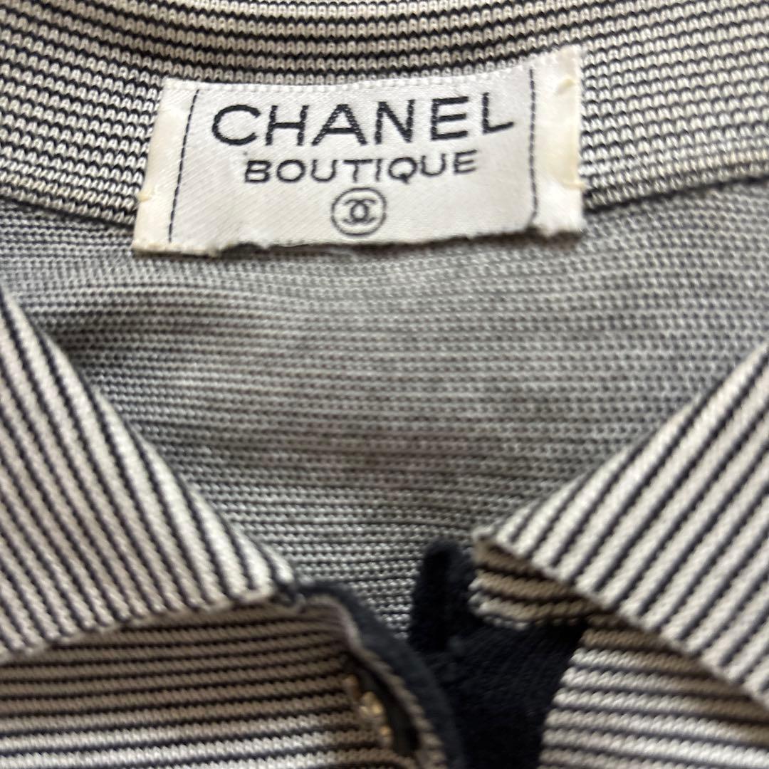 CHANEL ストライプ ポロシャツ 半袖