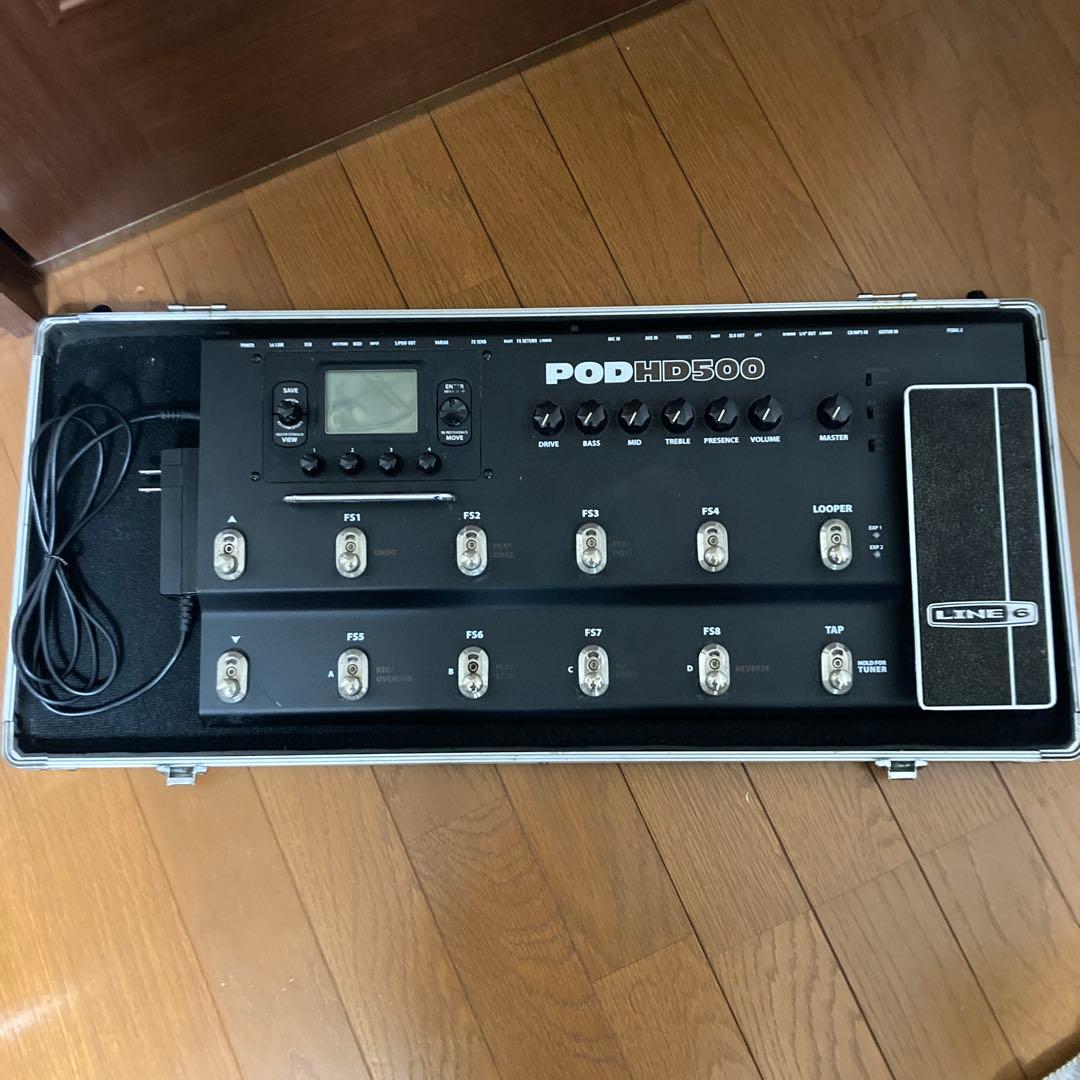 LINE 6 POD HD500 純正アダプタ、エフェクター ケース付き