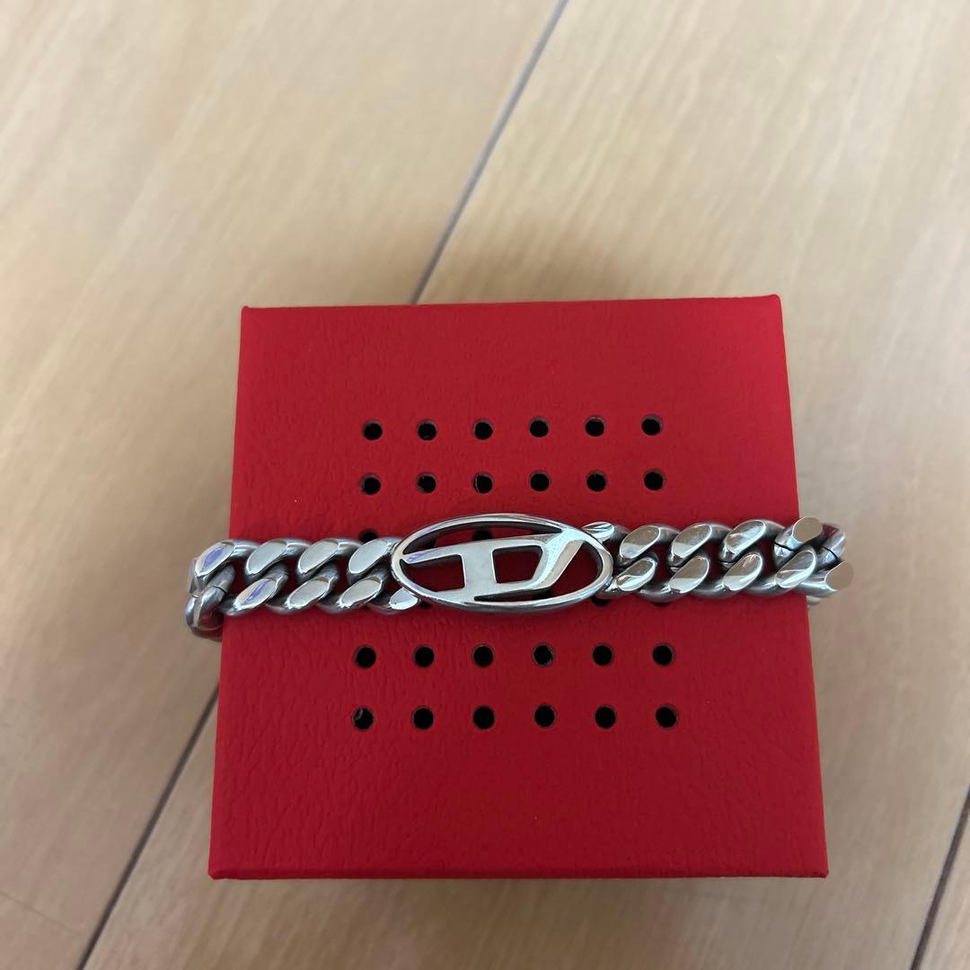 DIESEL シルバーチェーンブレスレット 約20cm