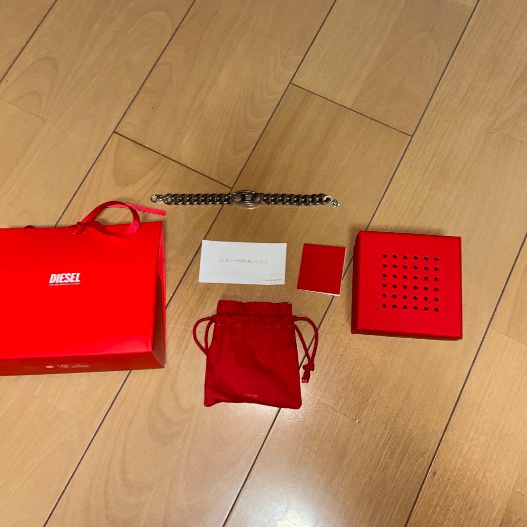 DIESEL シルバーチェーンブレスレット 約20cm