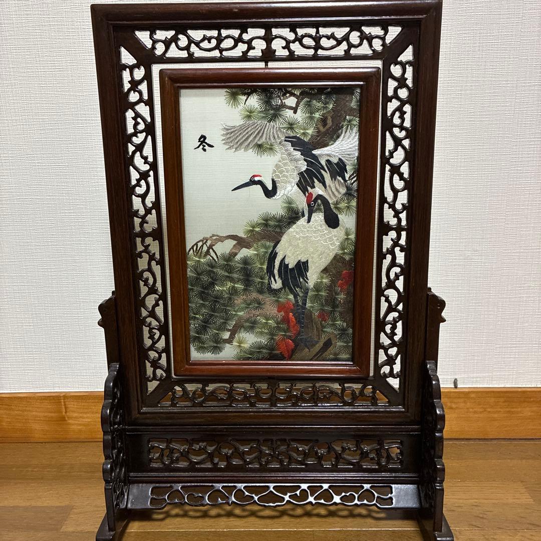 黒檀の刺繍フレーム 春夏秋冬4種セット 刺繍 アンティーク