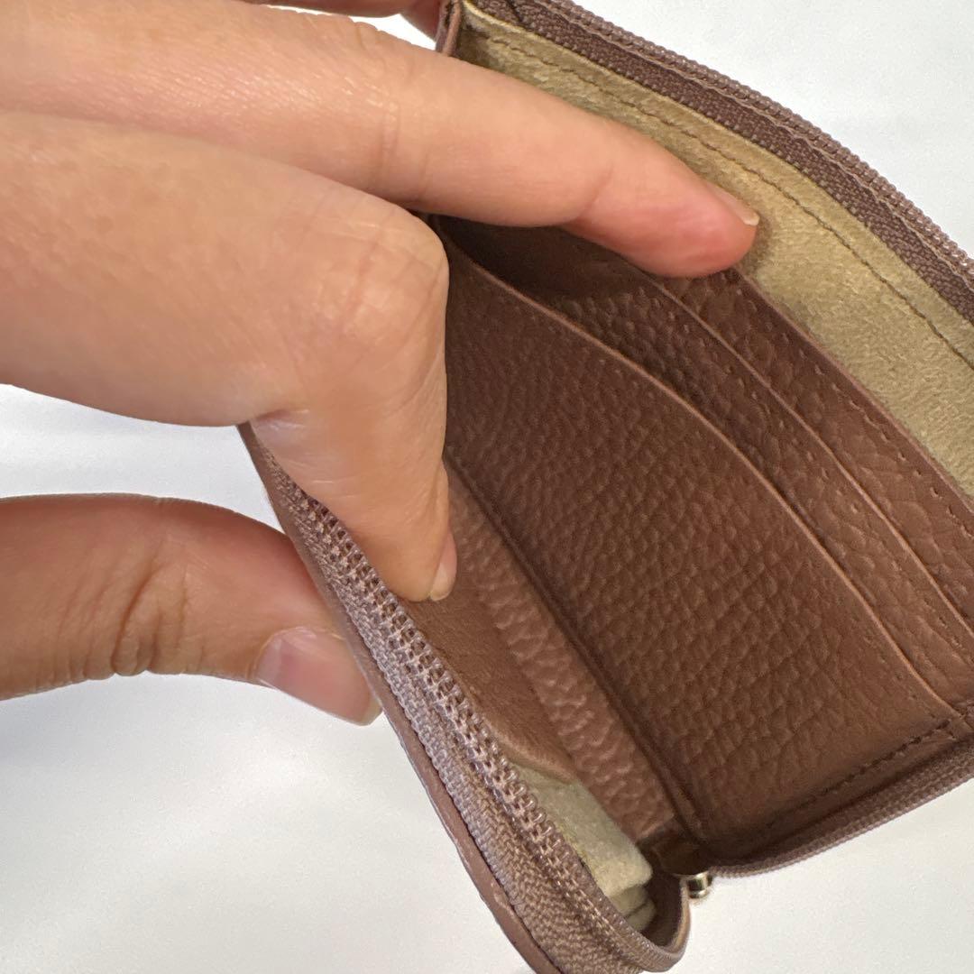 ATAO アタオ　ミリモ　折り財布　レザー　アーモンド