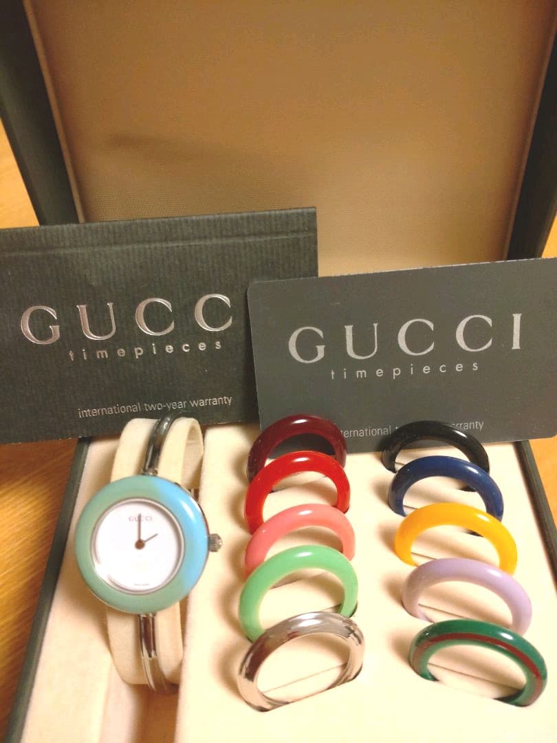時計　GUCCI　グッチ　バングル　シルバー　交換ベゼル　10本