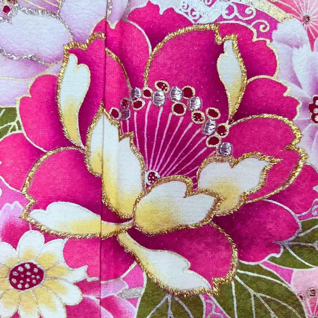 ※【美品】 振袖セット 成人式 正絹 古典柄 振袖 ピンク *131 ●